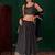 blue sequins zari georgette lehenga set choli with dupatta