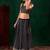 blue sequins zari georgette lehenga set choli with dupatta