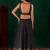 blue sequins zari georgette lehenga set choli with dupatta