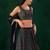 blue sequins zari georgette lehenga set choli with dupatta