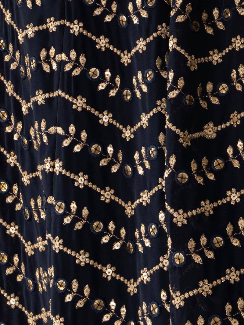  Blue Sequins Zari Georgette Wedding Wear Lehenga Choli