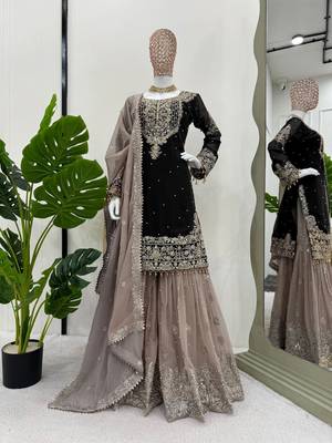 Black embroidered ethnic set 1