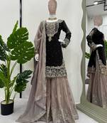 Black embroidered ethnic set