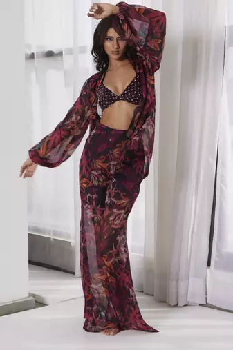Printed coord with embellished bralette