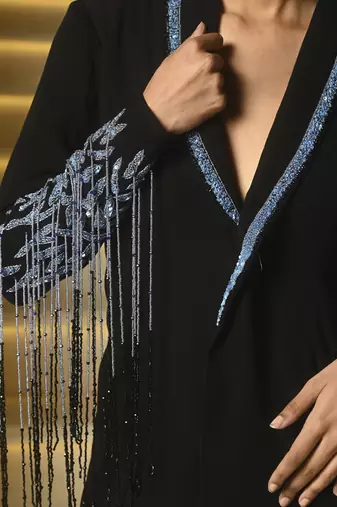 Black embellished blazer dress
