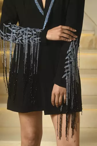 Black embellished blazer dress