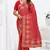 Designer red heavy zari embroidery work silk saree