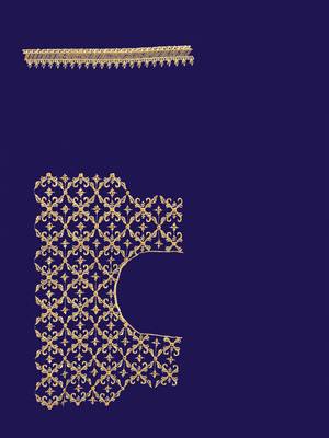 Designer navy blue heavy zari embroidery work silk saree 3