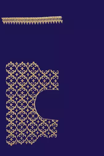Designer navy blue heavy zari embroidery work silk saree