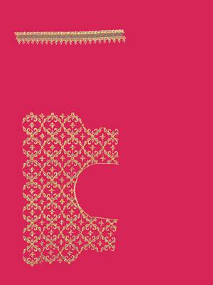 Designer rani heavy zari embroidery work silk saree 3