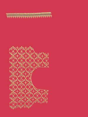 Designer peach heavy zari embroidery work silk saree 3