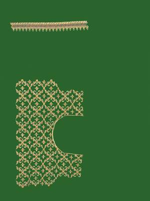 Designer bottle green heavy zari embroidery work silk saree 3