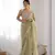 Women's Pista Green Net Sequins Embroidered Designer Saree with Blouse