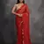 Women's Red Chiffon Mirror Work Designer Saree with Blouse
