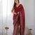 Women's Maroon Georgette Sequins Designer Saree with Blouse