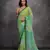 Women's Green Chiffon Print with Mirror Work Designer Saree with Blouse