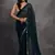Women's Navy Blue Chiffon Print with Mirror Work Designer Saree with Blouse