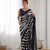 Women's Navy Blue Georgette Sequins Designer Saree with Blouse
