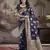 Women's Navy Blue Soft Lichi Silk Jacquard Traditional Saree with Blouse