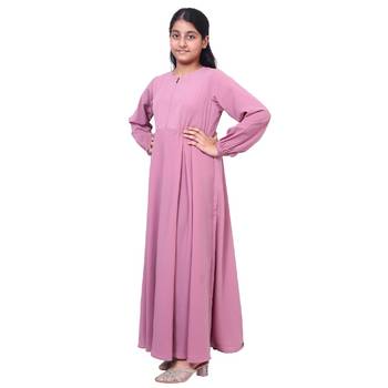 Kids umbrella cut abaya- baby pink 2