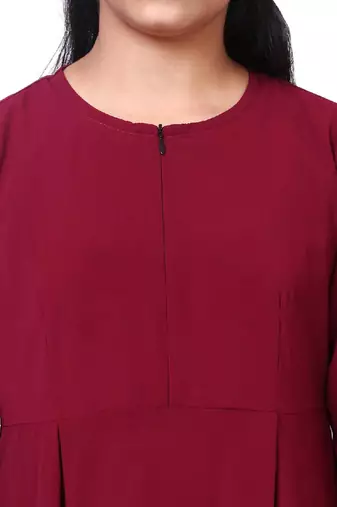 Kids umbrella cut abaya- maroon
