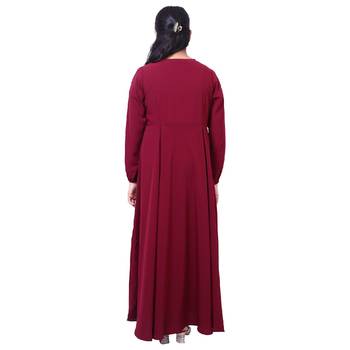 Kids umbrella cut abaya- maroon 4