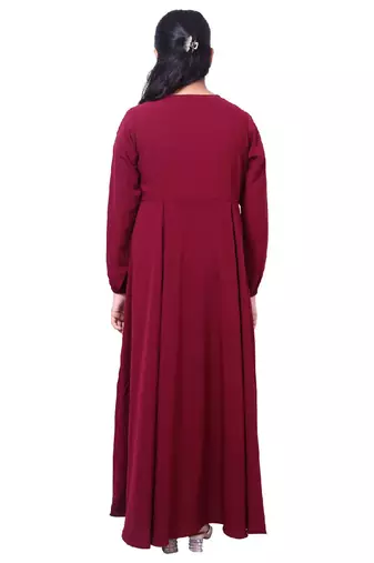 Kids umbrella cut abaya- maroon