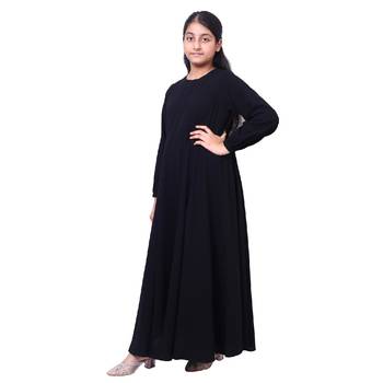 Kids umbrella cut abaya- black 2