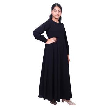 Kids umbrella cut abaya- black 3