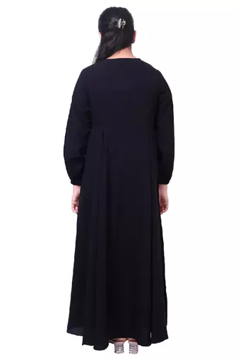 Kids umbrella cut abaya- black