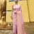 Pink nylon banarasi wevon jacquard ethnic indian traditional look saree