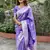 Purple wevon jacquard jari faux banarasi silk blend festive ceremonial saree