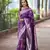 Violet wevon jacquard jari banarasi silk blend festive ceremonial saree