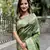 Green wevon jacquard jari banarasi silk blend festive ceremonial saree