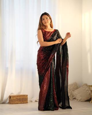 Black looks georgette c saree party looks 1