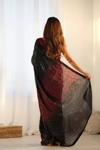Black looks georgette c saree party looks