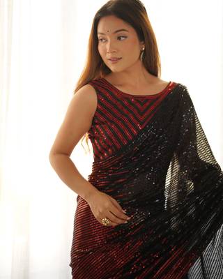 Black looks georgette c saree party looks 4