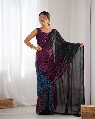 Black looks georgette c saree party looks 1