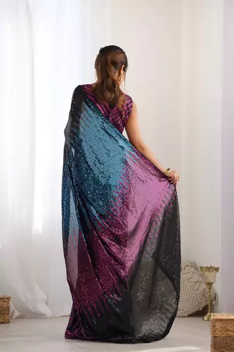 Black looks georgette c saree party looks