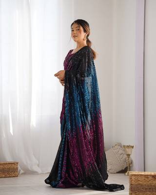 Black looks georgette c saree party looks 3