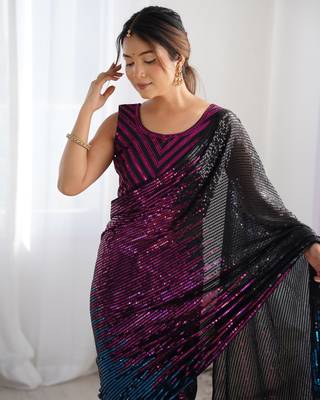 Black looks georgette c saree party looks 4