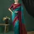 Aqua blue banarasi silk blend wevon jari heavy looks glamorous ceremonial saree