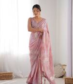 Pink glamorous georgette c sequins work bollywood looks saree