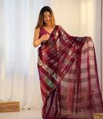 Maroon glamorous georgette c sequins work bollywood looks saree