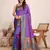 Violet heavy wevon jacquard silk blend saree for traditonal looks