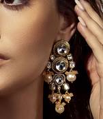 Baroque pearl & polki earring