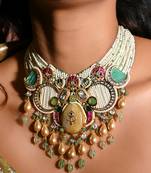 Opulant multi-colour beaded necklace