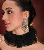 Glam green dangler earrings