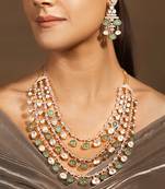 Luxe golden-green necklace set