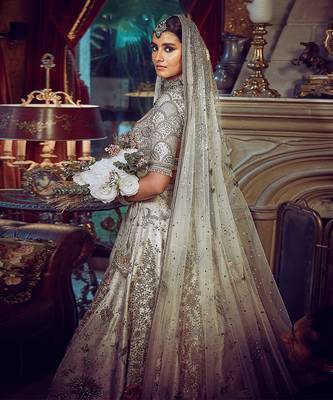 The Aurum Ekru Tree of Life Lehenga 4